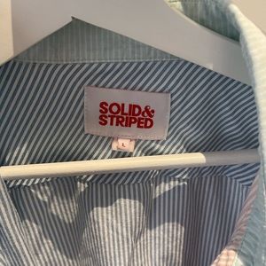 Solid + Striped iconic multi colour button down shirt.